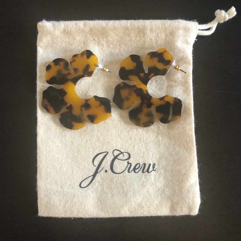 J. Crew hoop flower earrings